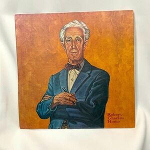 VTG 70s Robert Charles Howe Textured Print of Norman Rockwell w/ pop out stand